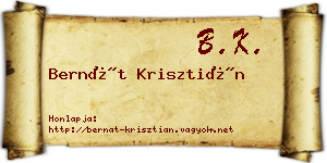 Bernát Krisztián névjegykártya